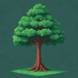 An even smaller pixelated tree in a 10x21 pixel artwork form