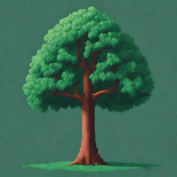 An even smaller pixelated tree in a 10x21 pixel artwork form