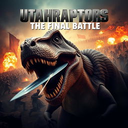 A dramatic action movie poster titled "Utahraptors: The Final Battle" highlighting a tense moment with a Utahraptor prominently in the foreground