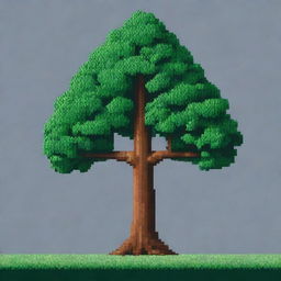 An even smaller pixelated tree in a 10x21 pixel artwork form