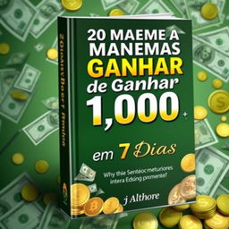 A captivating ebook cover for a guide titled '20 Maneiras de Ganhar 1000 em 7 Dias'