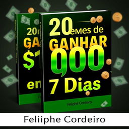 A captivating ebook cover for a guide titled '20 Maneiras de Ganhar 1000 em 7 Dias'