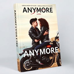 Book cover featuring a skinny white teenage biker with dark hair and tattoos wearing a black leather jacket, sitting on a custom motorcycle with his curly-haired mulatto girlfriend who is also wearing a biker jacket