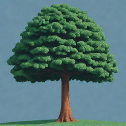 A pixelated tree in a 30x60 pixel artwork form