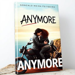 Book cover featuring a skinny white teenage biker with dark hair and tattoos wearing a black leather jacket, sitting on a custom motorcycle with his curly-haired mulatto girlfriend who is also wearing a biker jacket