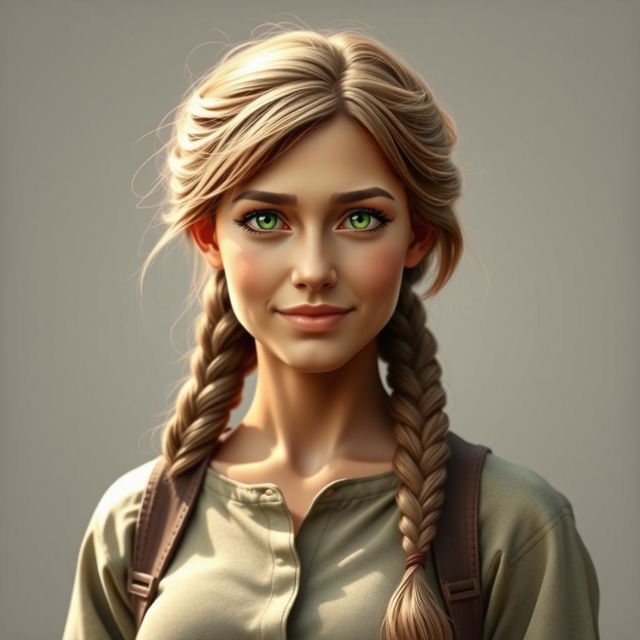 Mara is a woman of average height with light brown hair, often styled in a braid