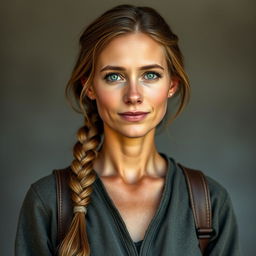 Mara is a woman of average height with light brown hair, often styled in a braid