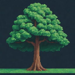 A pixelated tree in a 30x60 pixel artwork form