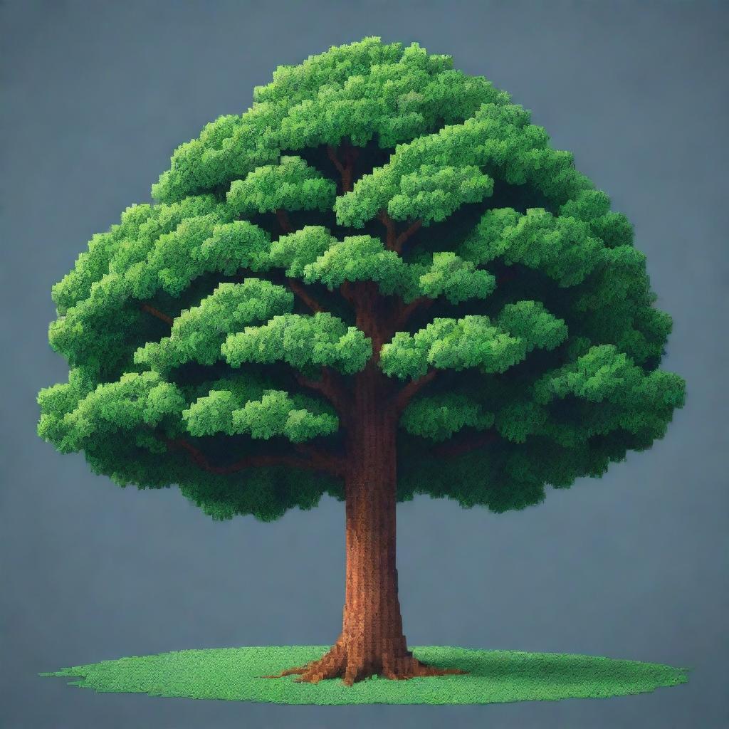 A pixelated tree in a 30x60 pixel artwork form