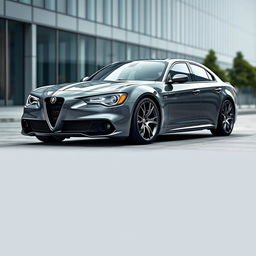 A seamless fusion of a Dodge Magnum and an Alfa Romeo Giulietta, showcasing a hybrid design that combines the classic muscle car features of the Magnum with the sleek, sporty elegance of the Giulietta