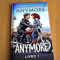 A romantic book cover featuring two teenage bikers on a Harley Davidson motorcycle, gazing into each other's eyes