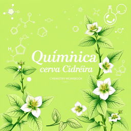 A chemistry workbook cover featuring lemon balm (melissa) with detailed illustrations