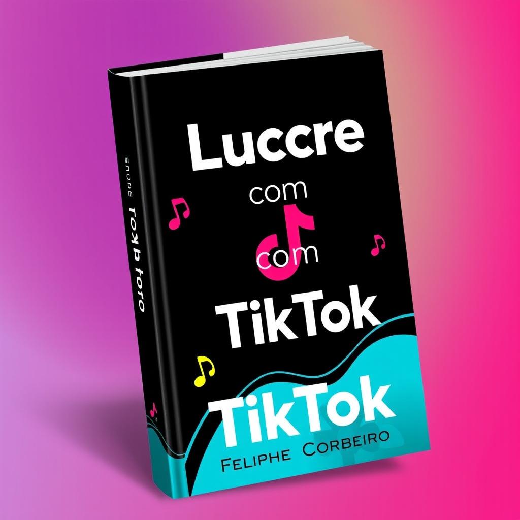 Uma capa de ebook que captura a essência do TikTok e o potencial de lucro