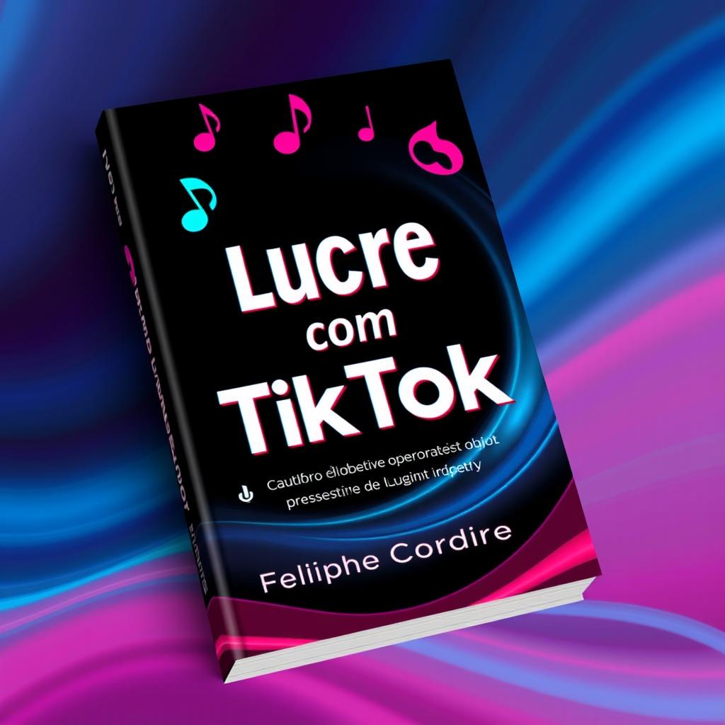 Uma capa de ebook que captura a essência do TikTok e o potencial de lucro