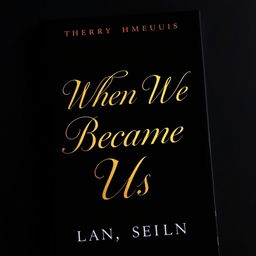 Dark romance book cover featuring a black background with subtle gold highlights