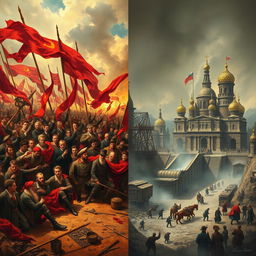 An artistic and historical representation of the Russian Revolution and the Oligarchic Feudal Miner's Republic