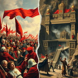 An artistic and historical representation of the Russian Revolution and the Oligarchic Feudal Miner's Republic