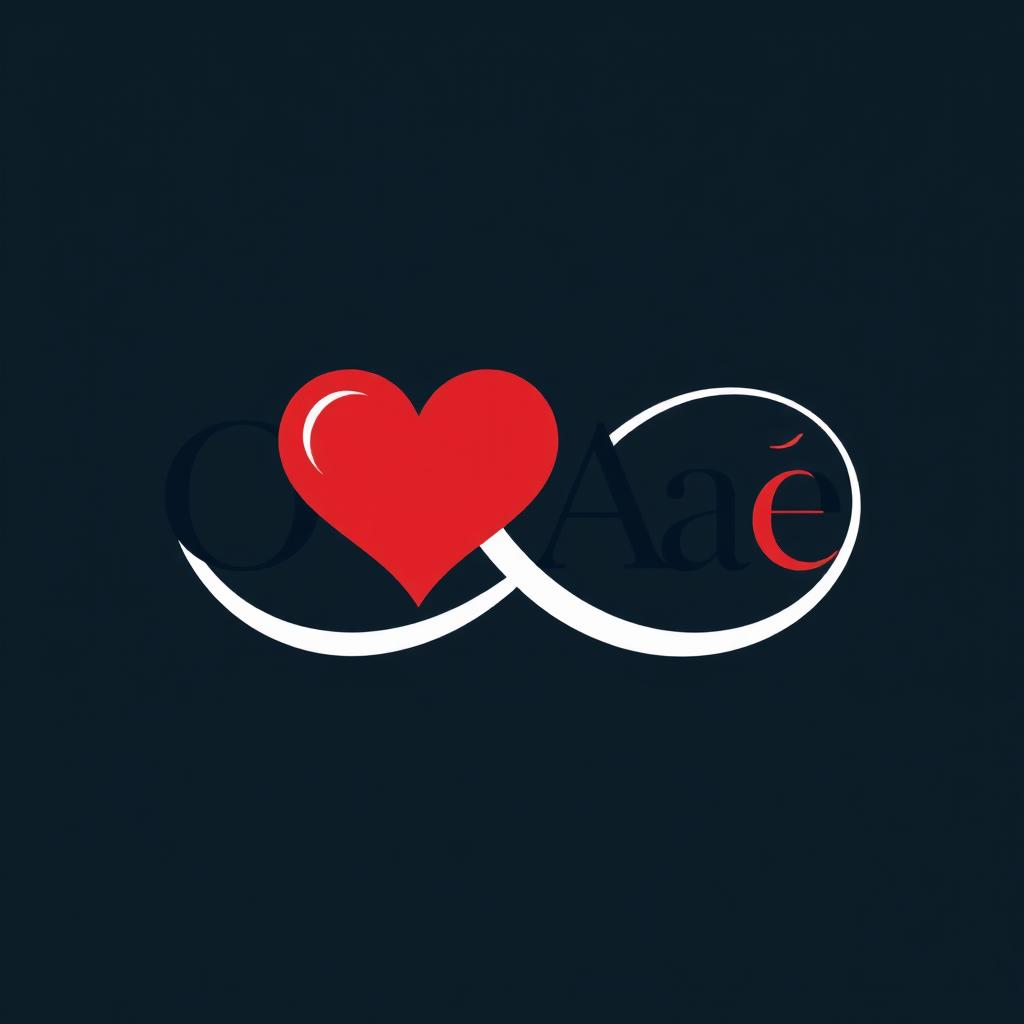 A logo design featuring the letters 'OAAe' creatively integrated with a heart symbol