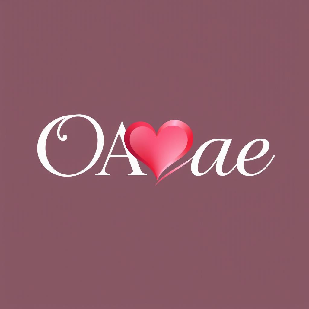 A beautiful and heartwarming logo design featuring the letters 'OAAe' artistically intertwined with a heart symbol