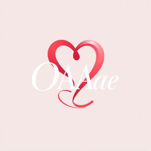 A beautiful and heartwarming logo design featuring the letters 'OAAe' artistically intertwined with a heart symbol