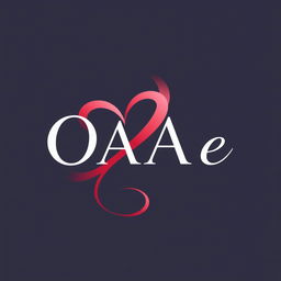 A beautiful and heartwarming logo design featuring the letters 'OAAe' artistically intertwined with a heart symbol