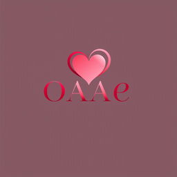 A beautiful and heartwarming logo design featuring the letters 'OAAe' with a heart symbol placed above them