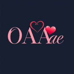 A beautiful and heartwarming logo design featuring the letters 'OAAe' with a heart symbol placed above them