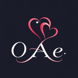 A beautiful and heartwarming logo design featuring the letters 'OAAe' with a heart symbol placed above them