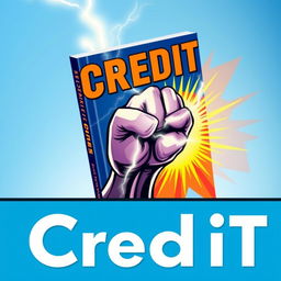 A realistic-style eBook cover for a book about "credit" featuring a powerful and eye-catching visual concept