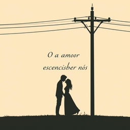 A minimalist cover art featuring a simple silhouette of a couple kissing under a power pole