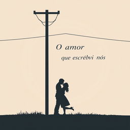 A minimalist cover art featuring a simple silhouette of a couple kissing under a power pole