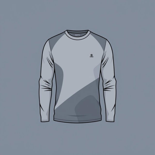 A stylish long-sleeve t-shirt design, featuring sleek and minimalist patterns or graphics