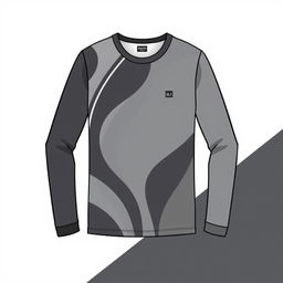 A stylish long-sleeve t-shirt design, featuring sleek and minimalist patterns or graphics