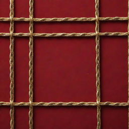 Golden chains crisscrossing on a rich red background