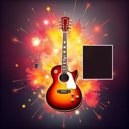 Miniatura atractiva para un video de tu canal de música con guitarra, con espacio para incluir una foto tuya