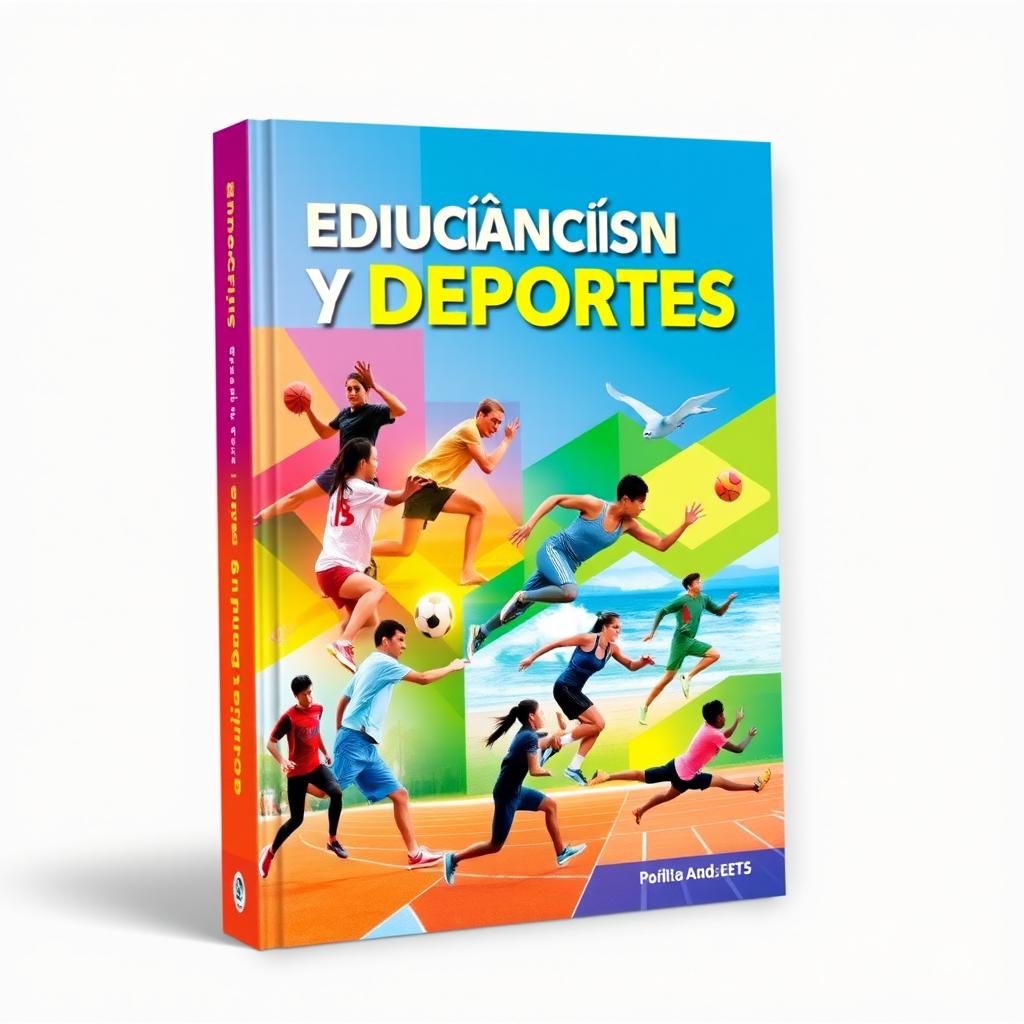 A vibrant and dynamic book cover dedicated to physical education and sports