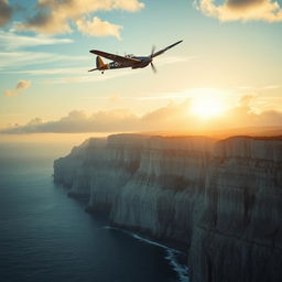 A dramatic scene of the White Cliffs of Dover, majestically rising above the ocean