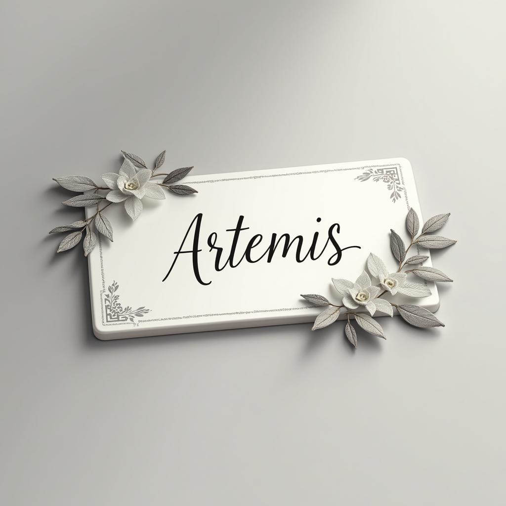 Elegantly designed name tag featuring the name 'Artemis'