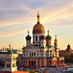 A grand basilica situated at the crossroads of Russian, Ukrainian, and Belarusian architectural influences