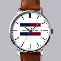 A sleek and modern analog watch design featuring the Tommy Hilfiger logo