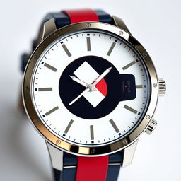 A luxurious and modern Tommy Hilfiger watch design, featuring a sleek and minimalistic face without any clock hands