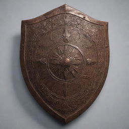 A highly detailed and realistic 3D model of a Kalasag shield, featuring its distinctive shape and intricate decorations.