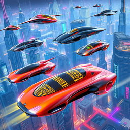 A collection of the best futuristic flying cars, each with unique and innovative designs