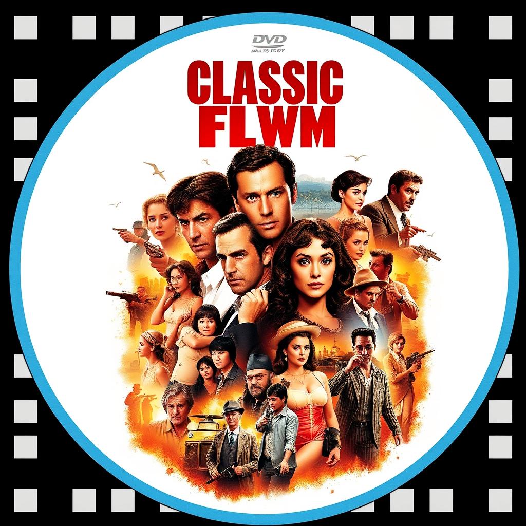 A vintage-style DVD cover for a classic film, showcasing iconic scenes from the movie in a collage formation