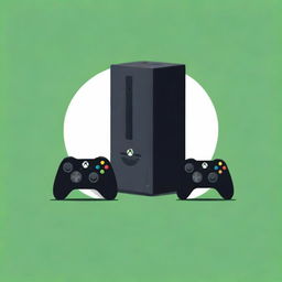 Logo featuring two side-facing arcade cabinets, a centered Xbox 360 Slim console with a front-facing controller, and two gaming CPUs in the background