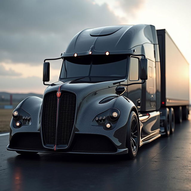 A conceptual image of a Pagani truck, showcasing the brand's signature Italian luxury and high-performance engineering