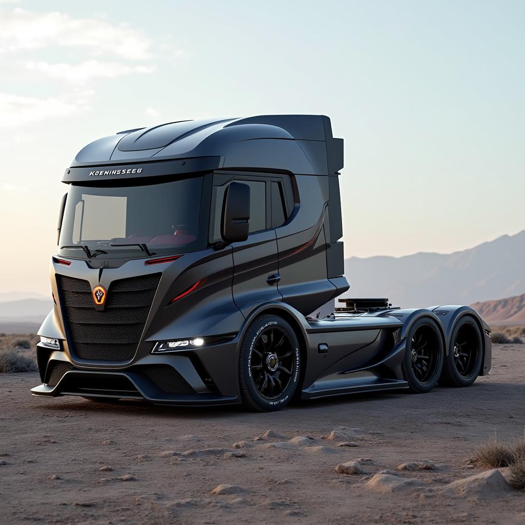 A concept image of a Koenigsegg truck, showcasing the brand's reputation for innovation and high performance