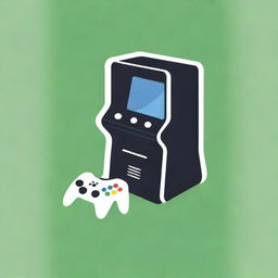 Logo featuring two side-facing arcade cabinets, a centered Xbox 360 Slim console with a front-facing controller, and two gaming CPUs in the background