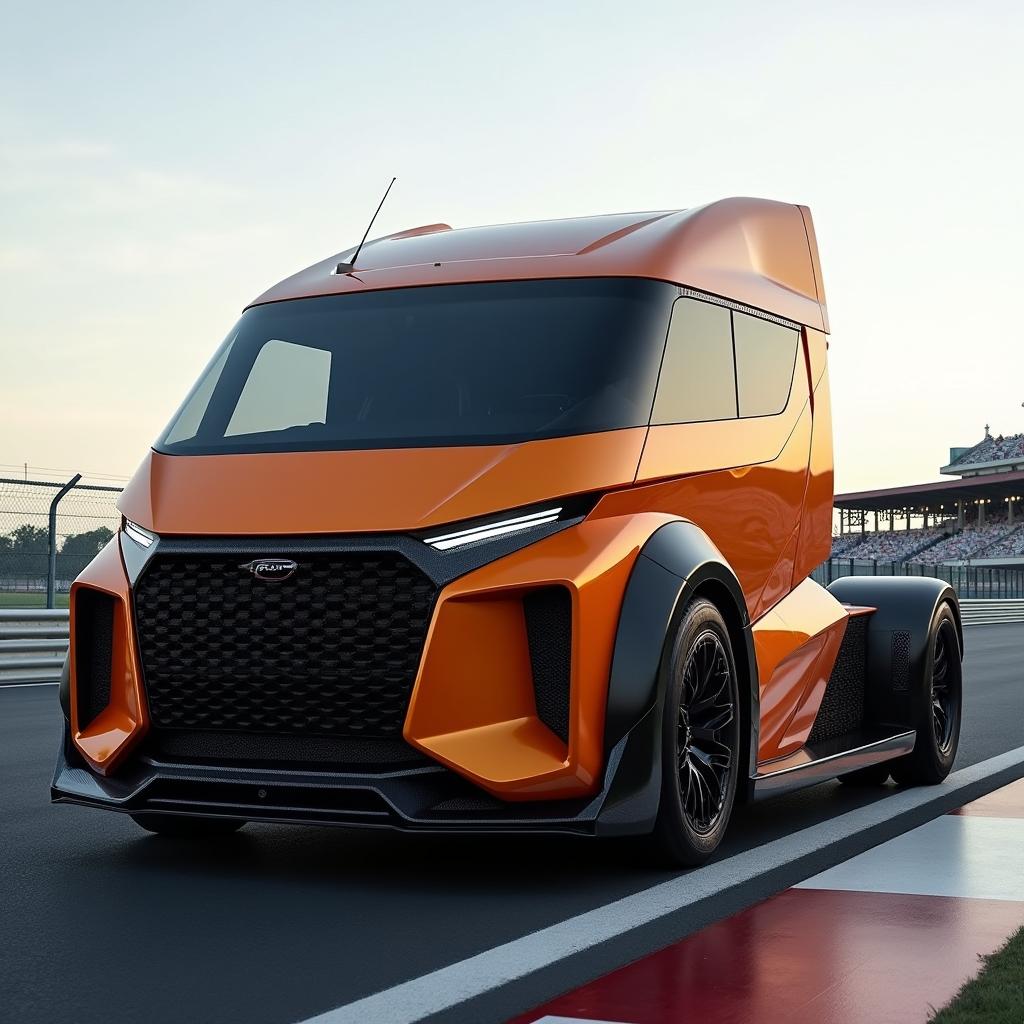 A high-performance concept image of a McLaren truck, merging cutting-edge automotive technology with the brand's reputation for speed and luxury