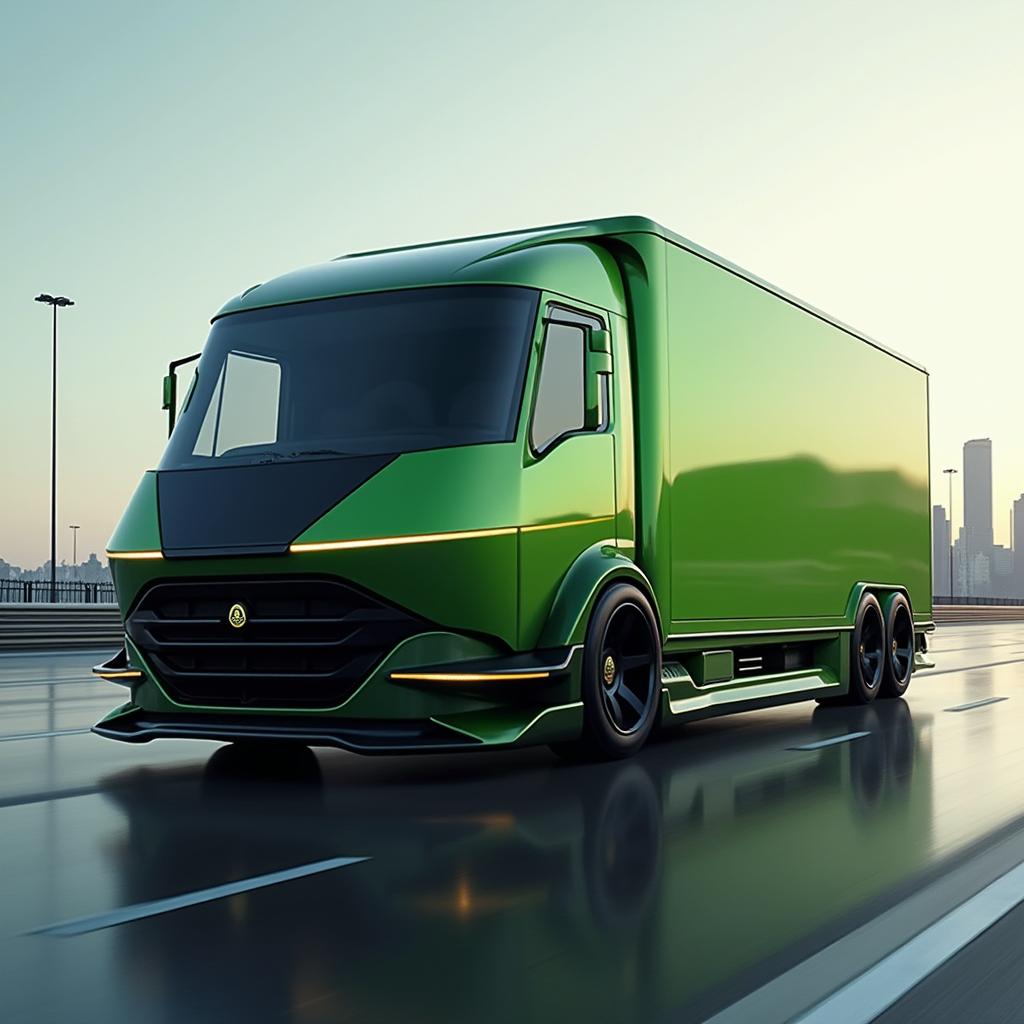 A conceptual design of a Lotus truck, blending the brand's emphasis on lightness and performance with the functionality of a truck